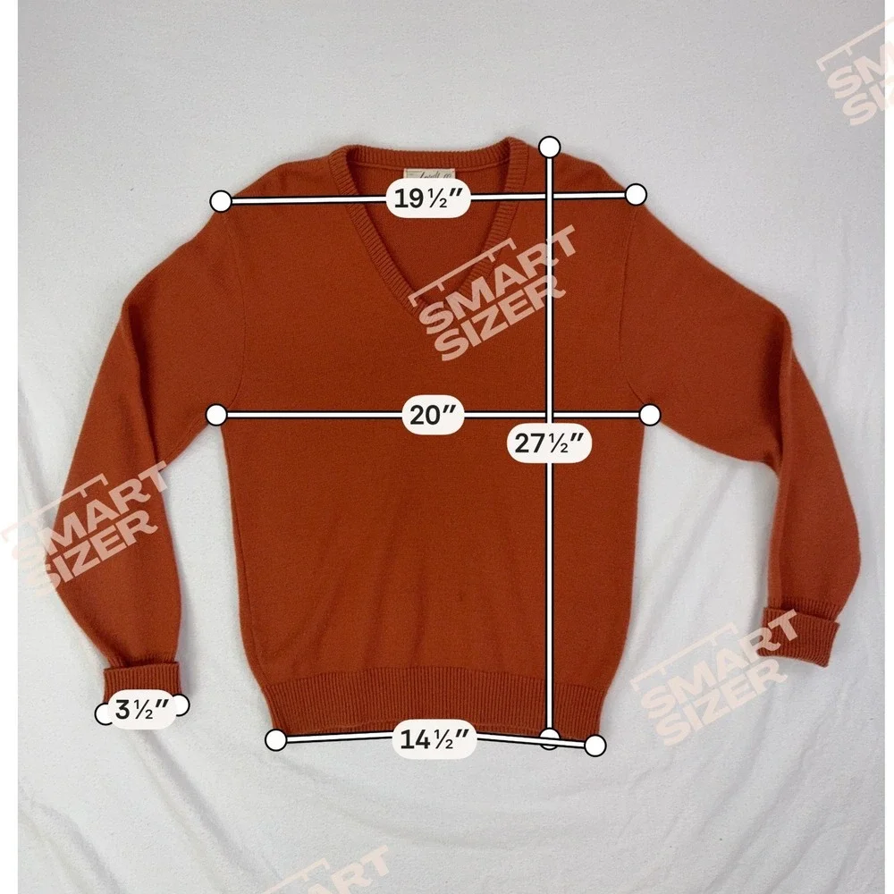 Vintage‎ Lord Jeff Mens V-Neck Sweater Rust Brown Acrylic Wool Blend USA Medium